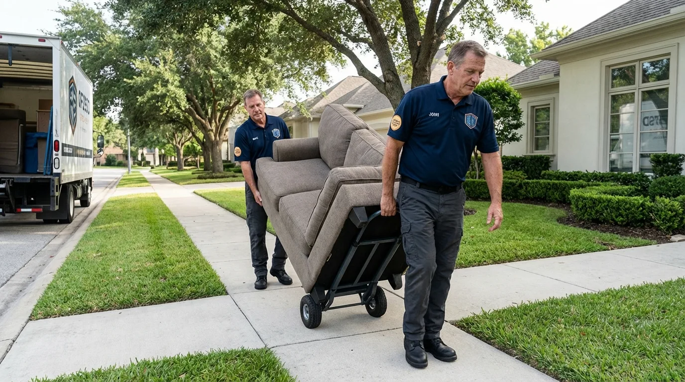 Local residential moving crew loading furniture in Beaver, UT